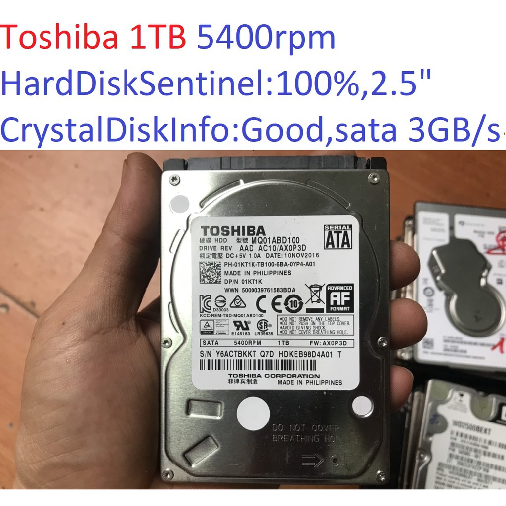 ổ cứng cho laptop Toshiba 1000GB 1TB 5400RPM sata 2 3 GB/s 2.5 &quot; inch 9mm hdd 100% Good MQ01ABD100