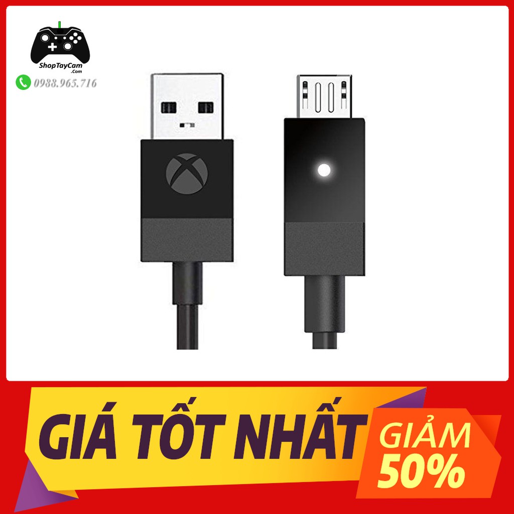 Cáp Cable Tay Cầm Xbox One / Xbox One S  / PS4 Chính Hãng Logo Xbox Kết Nối Có Dây Dài 2,7M | TOP BÁN CHẠY