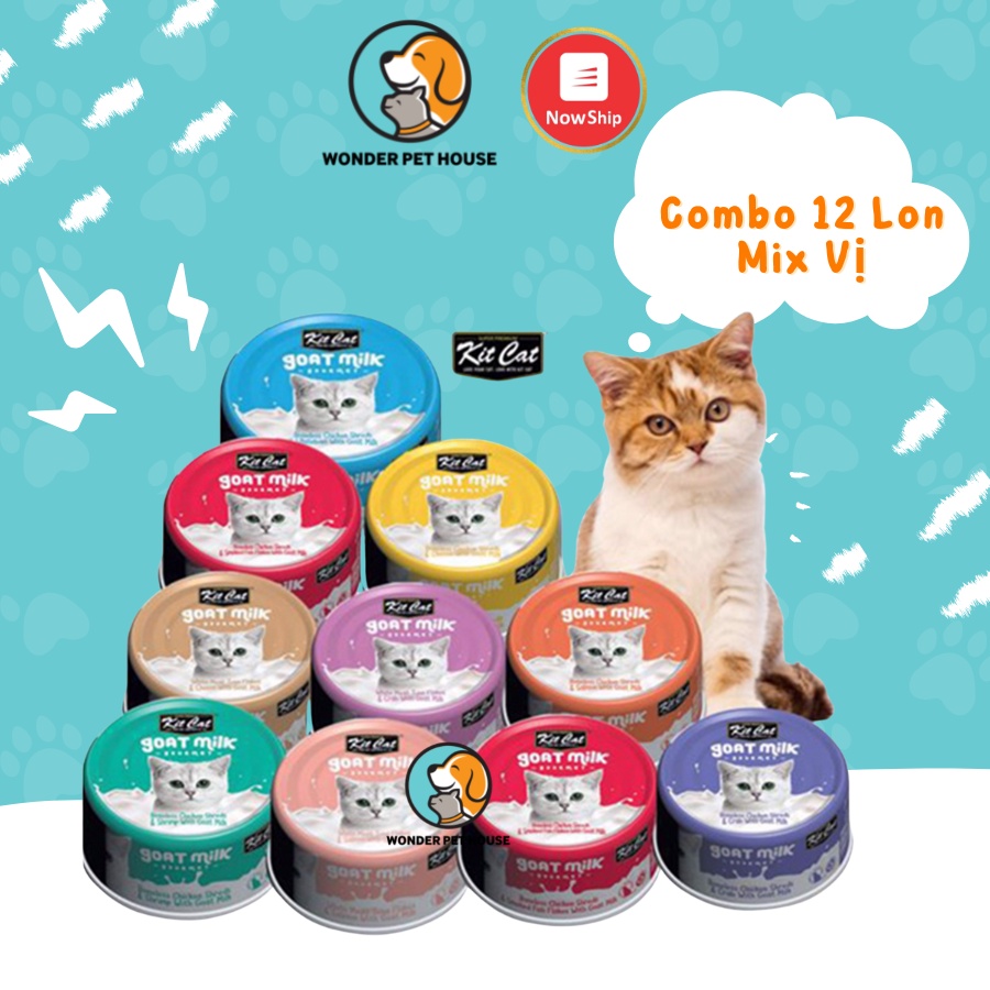Combo 12 Lon Pate Kitcat Cho Mèo - Siêu Ngon Dành Cho Mèo Kén Ăn