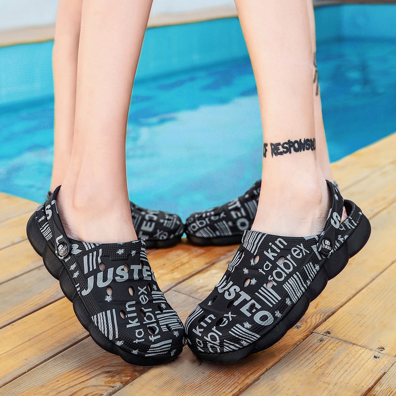 Dép đi biển họa tiết camo/in chữ cá tính thích hợp cho nam size 36-45