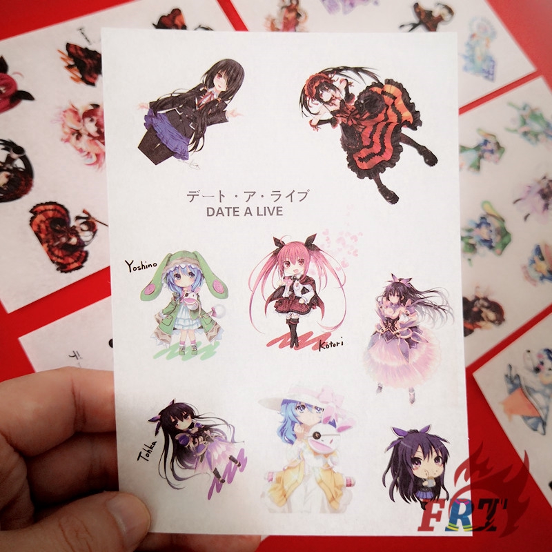 Bộ 6 tấm hình dán họa tiết hoạt hình Date a live Kurumi xinh xắn