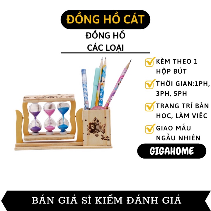 Đồng hồ trang trí  GIÁ VỐN] Đồng hồ cát 3 lọ đo thời gian phong cách hiện đại và đơn giản, màu sắc tươi sáng  8642