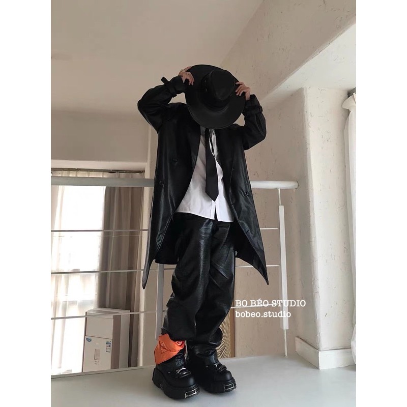 GIÀY L1129 BLACK GOTHIC ROCKY OXFORD SHOES - GIÀY ĐẾ ĐINH SẮT CAO 6CM ĐENN