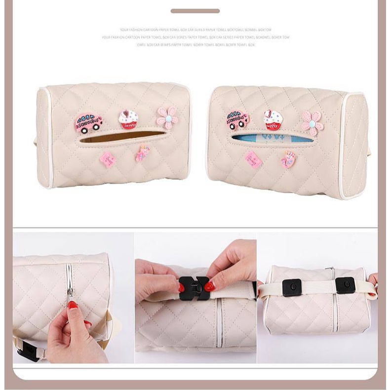 Hộp Đựng Khăn Giấy Kiêm Hộp Đựng Khăn Giấy Đa Năng Gắn Sau Lưng Ghế Xe Hơi