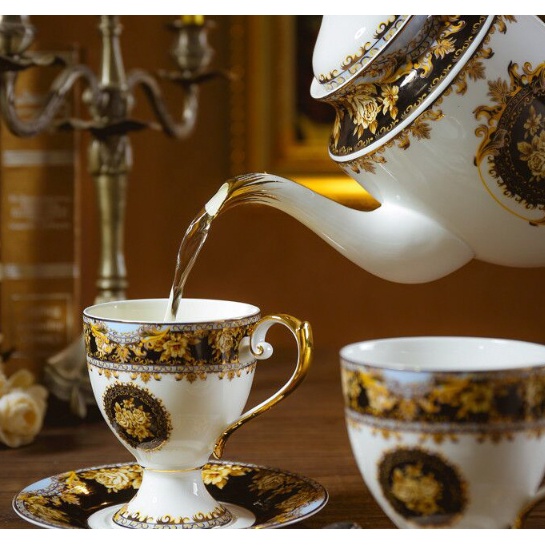 ấm chén sứ xương hoàng gia. ấm chén uống trà kèm hộp quà tặng cao cấp