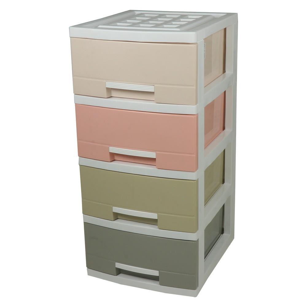 HomeBase STACKO Tủ nhựa 4 tầng Thái Lan W45xD40xH78cm màu Pastel