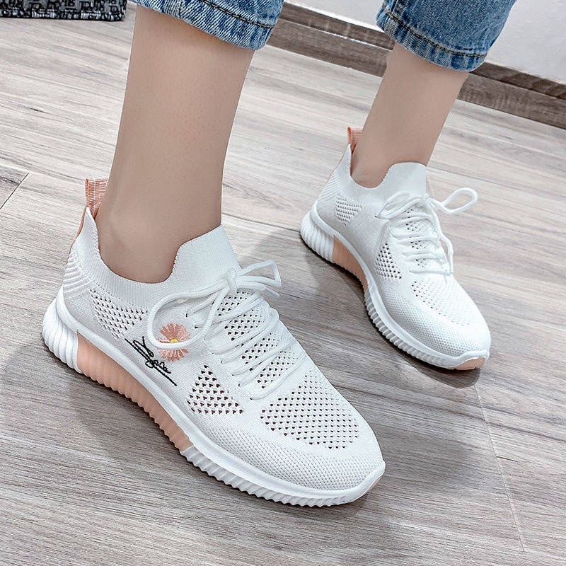Giày Thể Thao Phối Lưới Thoáng Khí Phong Cách Hàn Quốc Dễ Phối Đồ Thời Trang Mùa Hè Cho Nữ