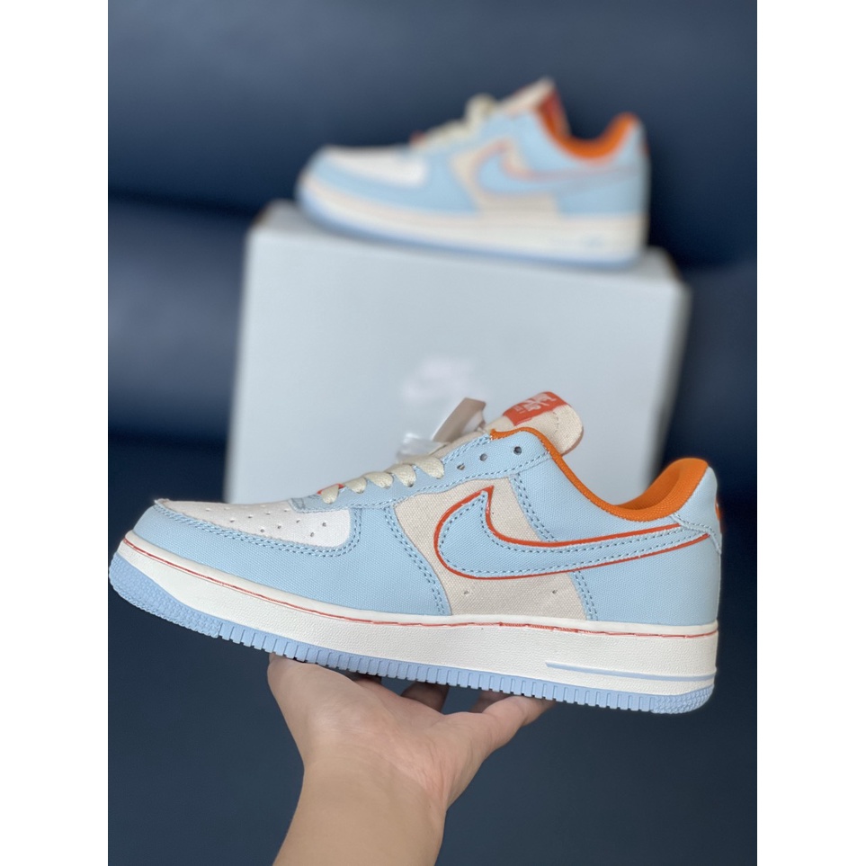 Giày Thể Thao Nam Nữ, Giày AF1 Xanh - Cam Mới Air Force 1 Hàng Đẹp Full Box Bill hót nhất 2022 giày af1 nam nữ