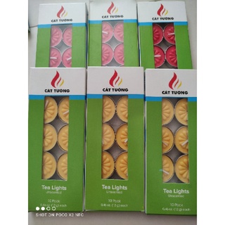 Nến tealight hoa mai hộp 10v thời gian cháy 2h45p