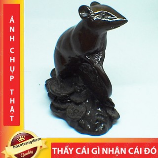 Tượng Con Giáp Chuột Đại Màu Giả Gỗ