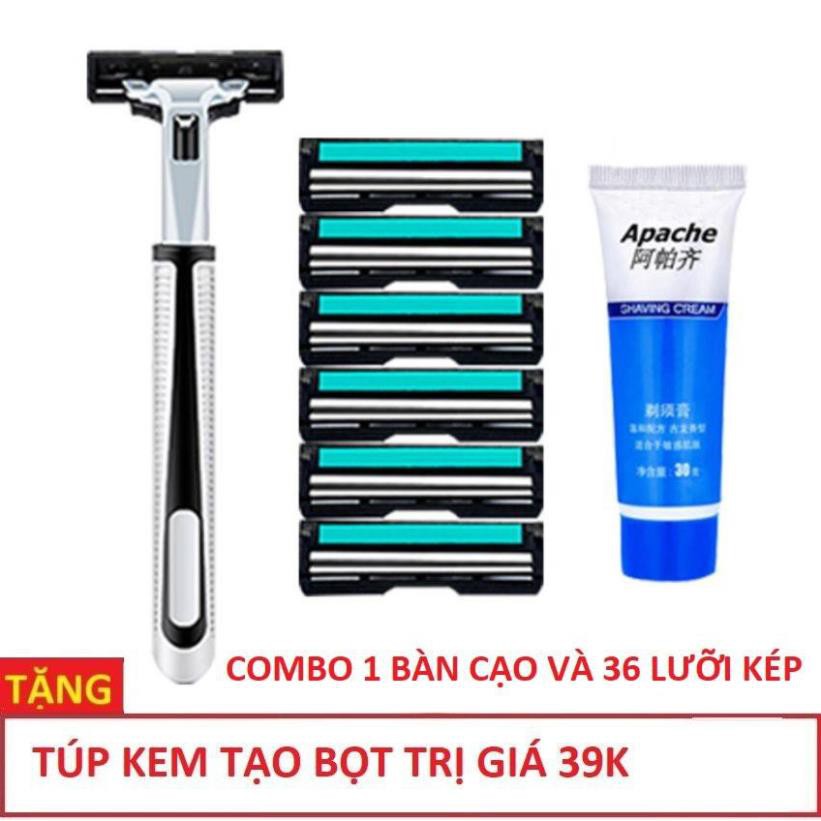 Dao Cạo Râu Kèm 36 Lưỡi Tặng 1 Lọ Kem Cạo Râu