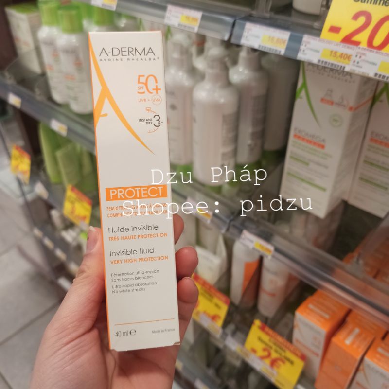 Kem chống nắng Aderma fluide invisible 40ml