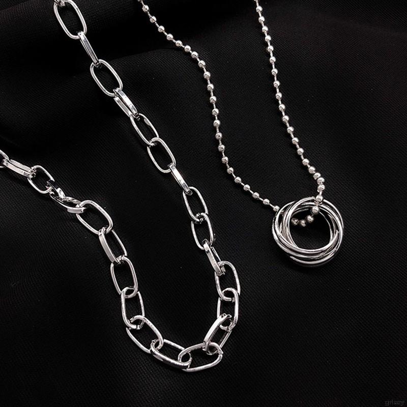 Dây Chuyền Hợp Kim Nhiều Lớp Phong Cách Hàn Quốc Cho Nữ