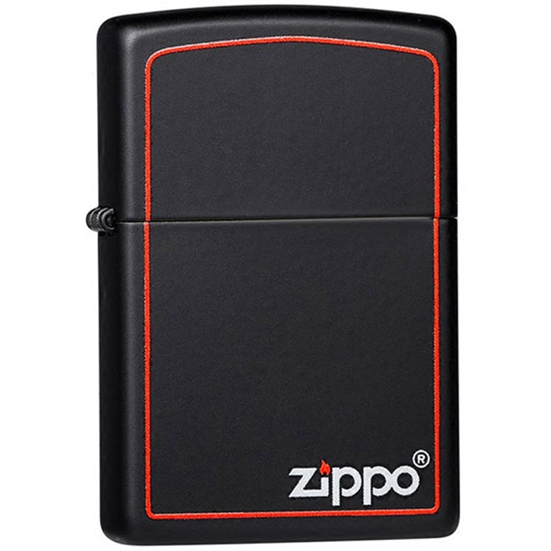 Bật lửa Zippo đen nhám kẻ đỏ 218ZB