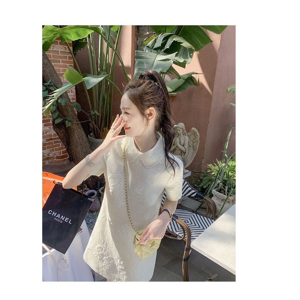Fashionable foreign style and versatile short sleeve dress women's 2022 summer new design sense new Chinese cheongsam with skirt inside