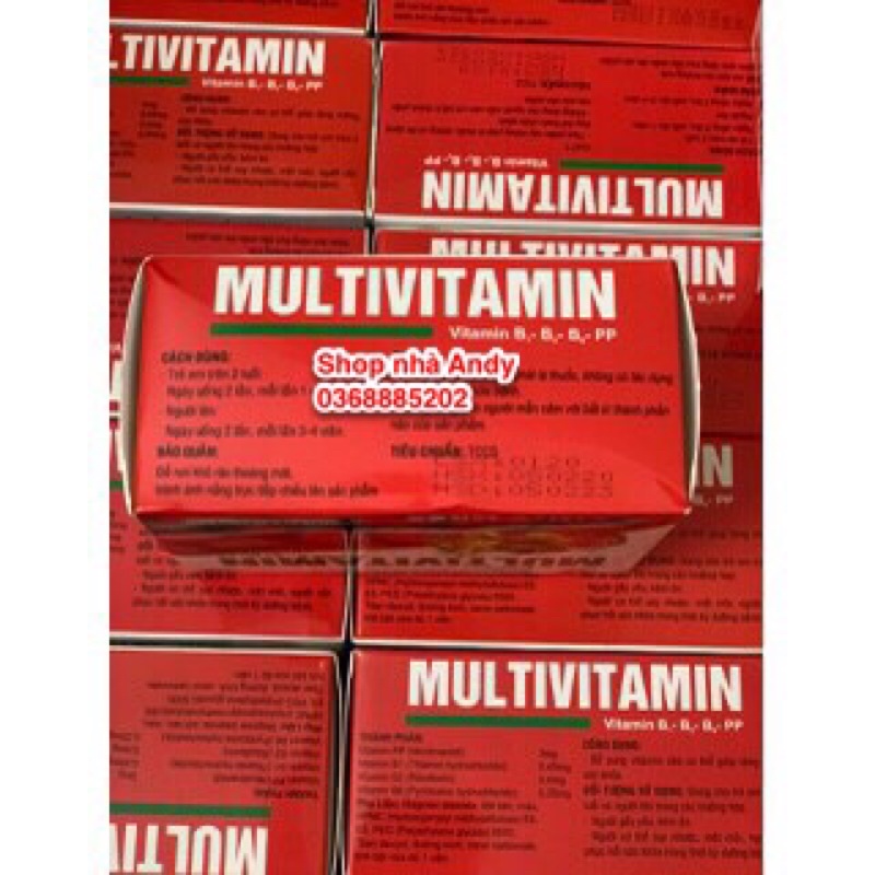MULTI VITAMIN hộp 100 viên- Bổ sung Vitamin B1 - B2  - B6 - PP cho cơ thể