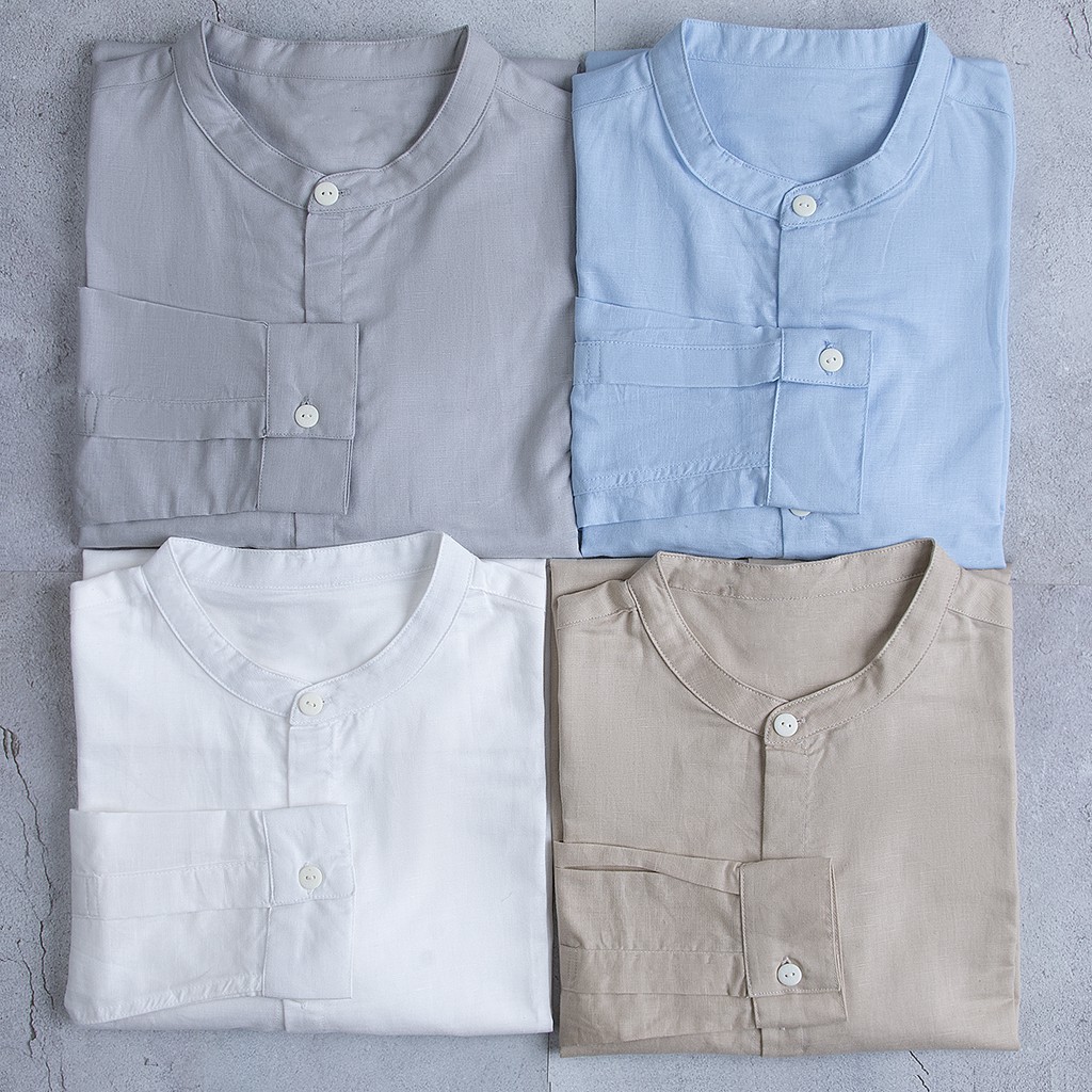 Áo Sơ Mi Đũi Nam Cổ Tàu Cao Cấp R.Menswear | BigBuy360 - bigbuy360.vn