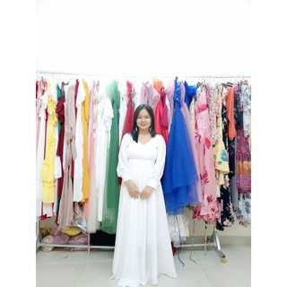 Maxi trắng tay dài