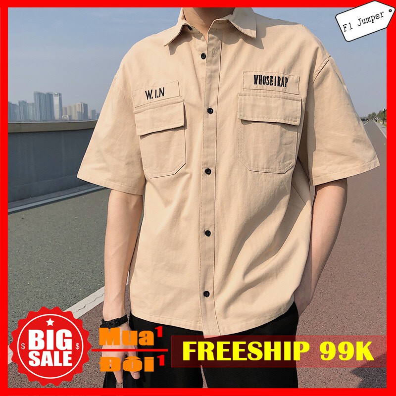 (RẺ VÔ ĐỊCH) Áo cộc tay kaki win cách tân oversize | BigBuy360 - bigbuy360.vn