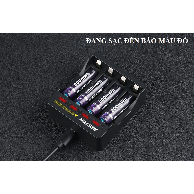 Pin Sạc Beston Li-ion 1.5V AA , AAA  và Bộ Sạc Beston Tự Ngắt Có Đèn Báo Khi Đầy