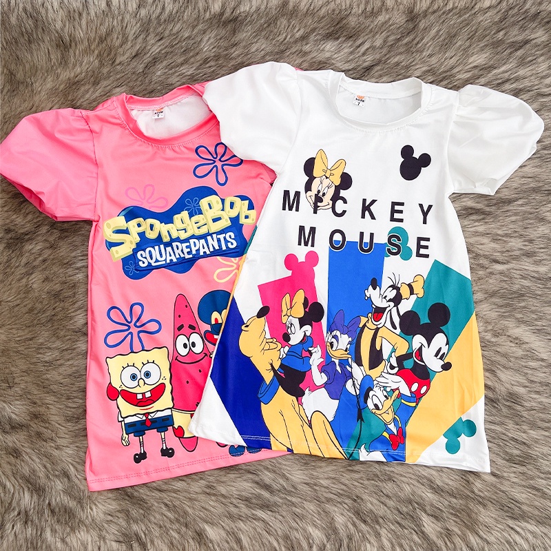 Váy cho bé gái, Đầm hoạt hình 3D cho bé 10-24kg thiết kế tay bồng dáng xòe siêu xinh BBShine – D090