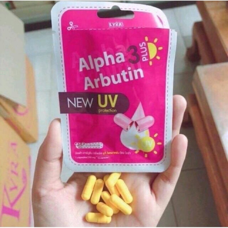Vỹ 10 Viên kích Trắng ALPHA ARBUTIN 3 Plus NEW UV Thái Lan