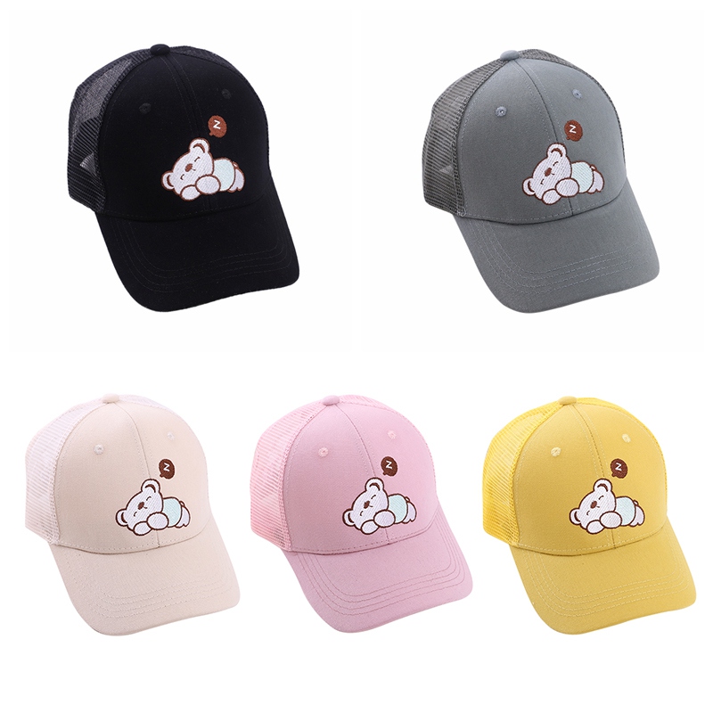 Mũ Lưỡi Trai Phối Lưới Thoáng Khí In Hình Động Vật Dễ Thương Cho Bé