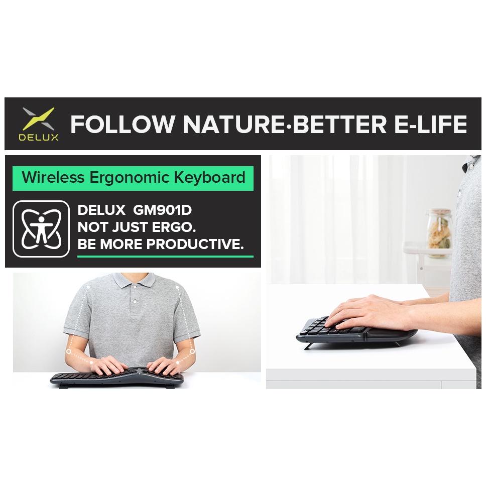 Bàn Phím Bluetooth Không Dây Delux GM901D GM901 2.4G USB Cho Windows Mac