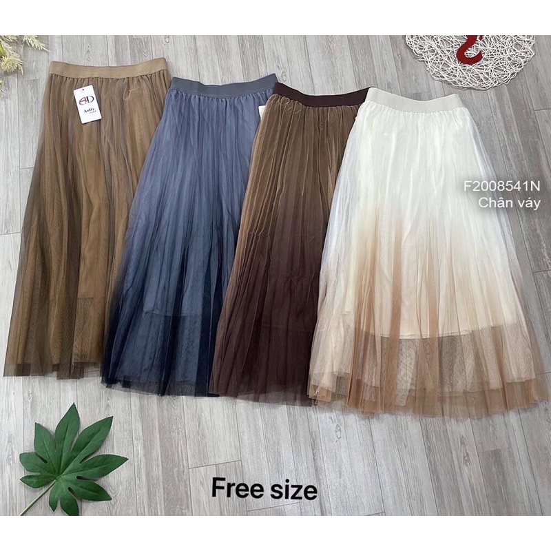 Chân Váy voan phối hai màu loang kiểu có lót gấp ly TT2008