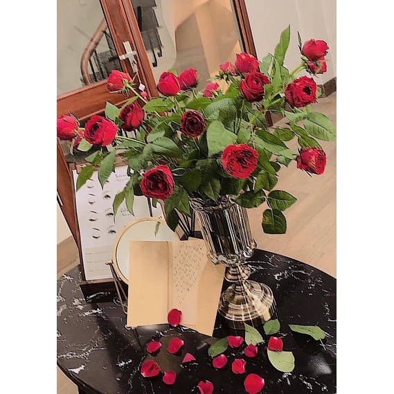 Bình hoa Bắc Âu pha lê đế đồng 24cm, 29cm, 35cm