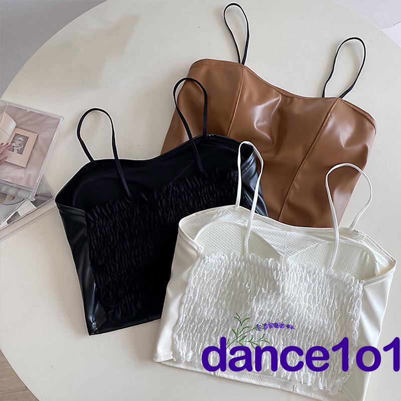 Áo hai dây da màu trơn không gọng thời trang cho nữ