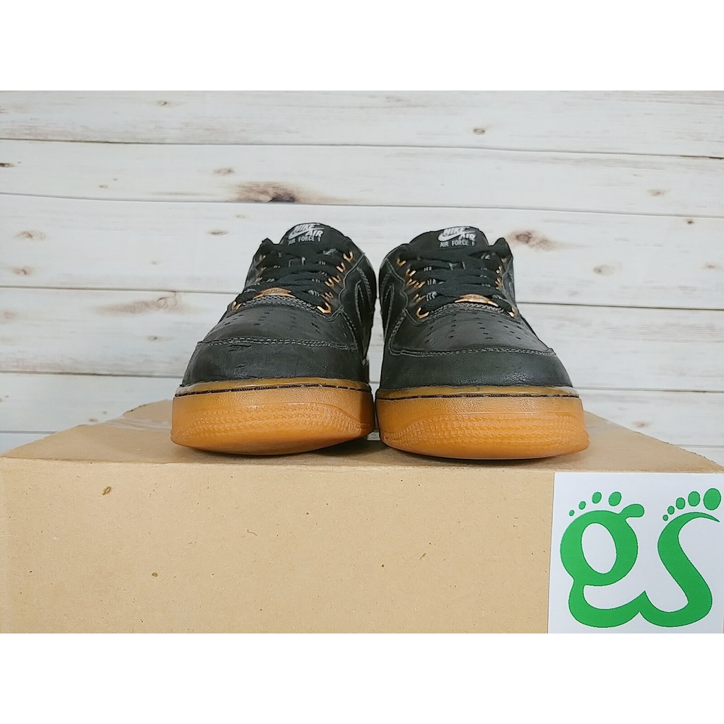 (Size 46) Giày thể thao Chính Hãng 2hand Nike Air Force 1 Low BLACK/SAIL/GUM LIGHT BROWN