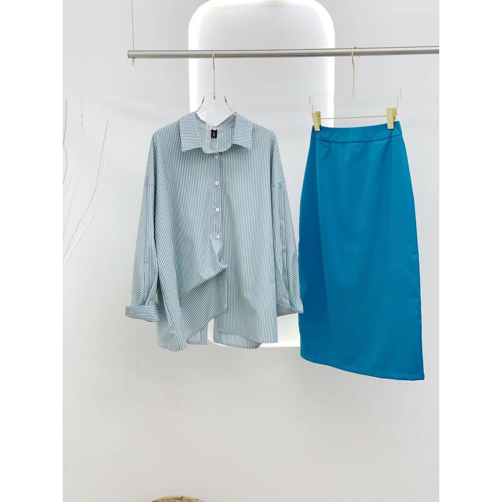(Có sẵn) Áo Sơ Mi Striped Blue Minipie | BigBuy360 - bigbuy360.vn