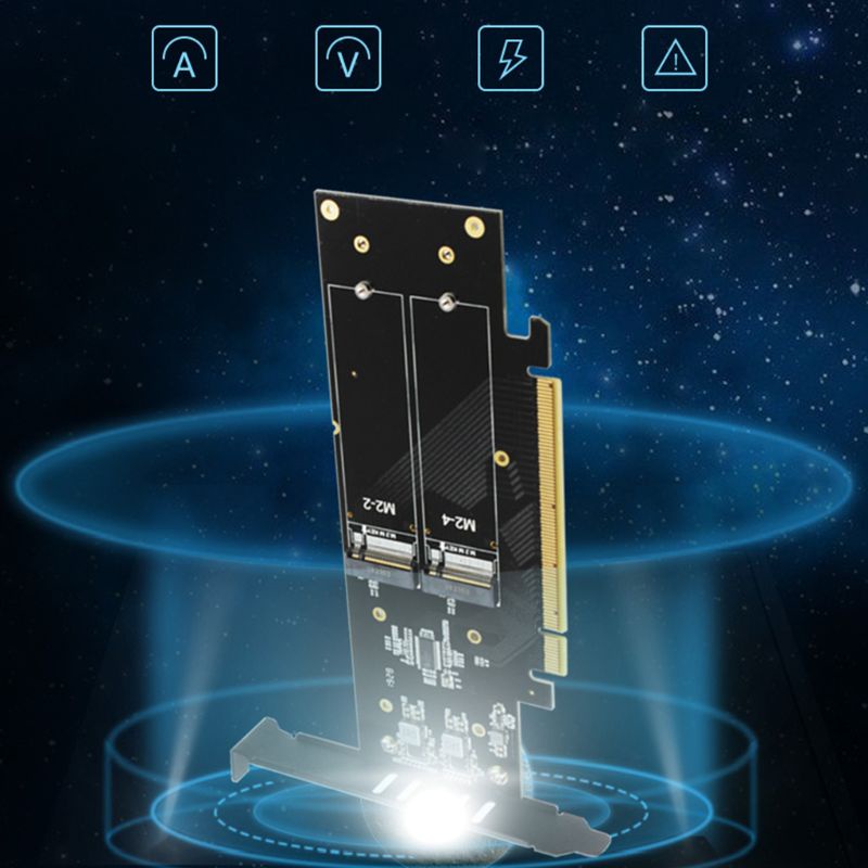 Card Mở Rộng 4 Cổng PCIE X16 Sang M.2 NVME Cho RA