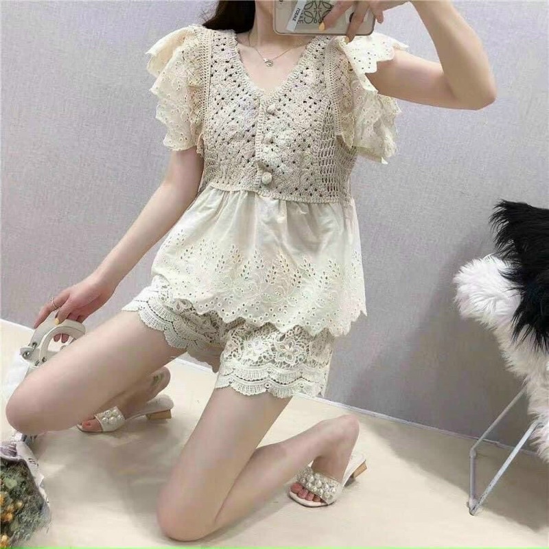Áo ren hoa cánh tiên đi biển du lịch cực hot