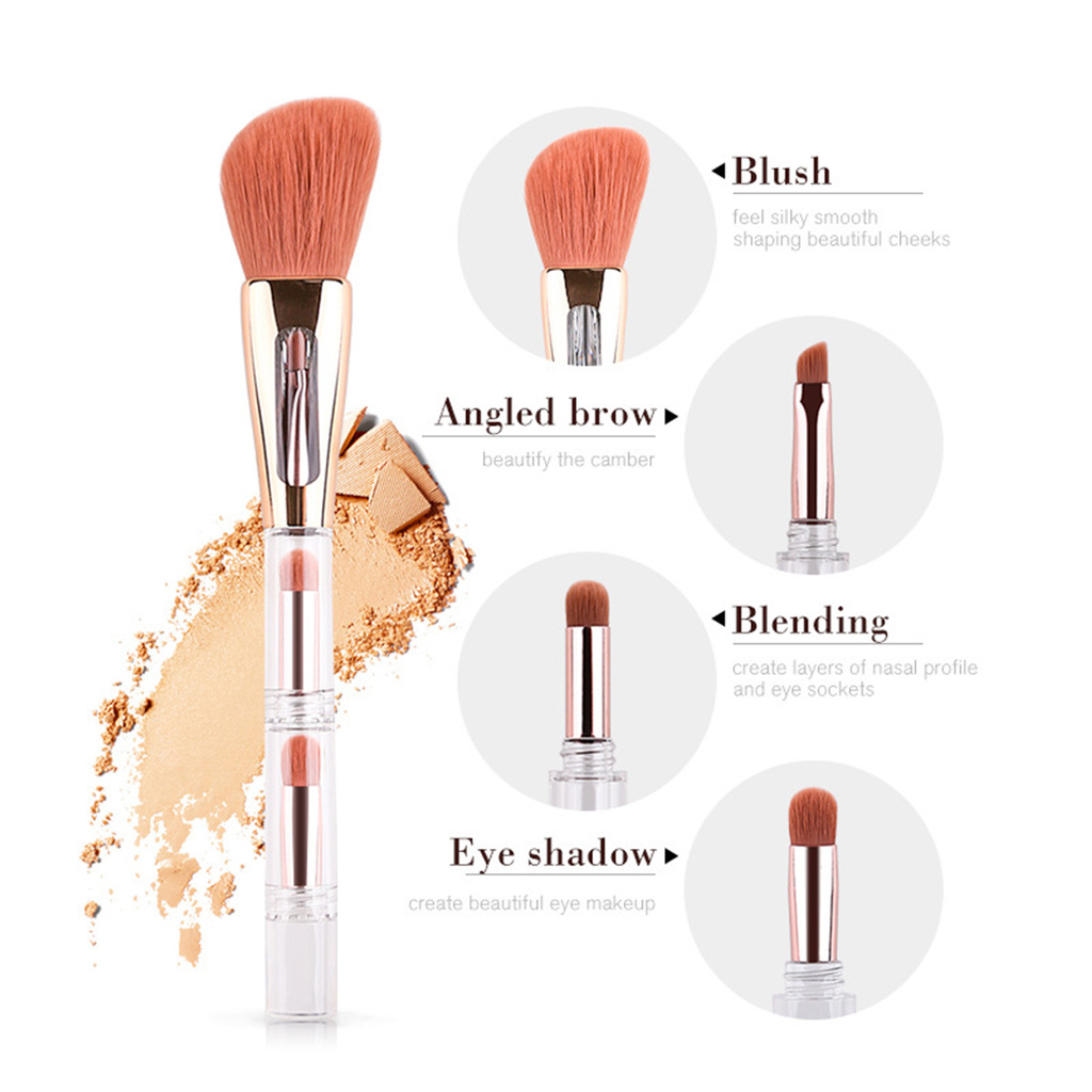 CODseller 4 in1 Makeup Brush Exquisite Lightweight Nylon Wool Practical Powder Brush for Eyebrow