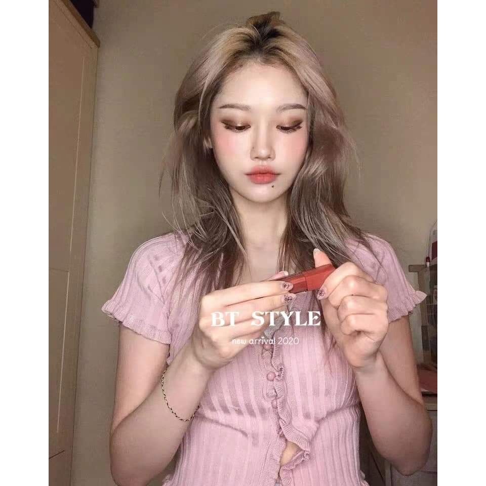 Áo cổ v khuy bèo croptop nhiều màu sắc | BigBuy360 - bigbuy360.vn