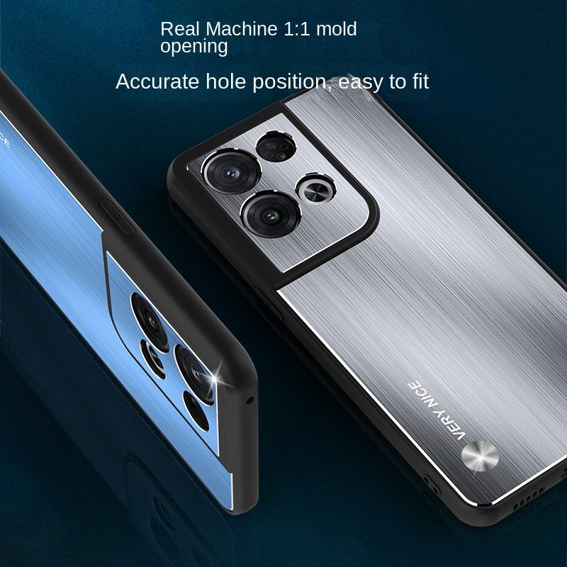 Ốp Điện Thoại Kim Loại Nhám Chống Sốc Thời Trang Cho OPPO Reno8 Pro Reno 8 8Pro 5G