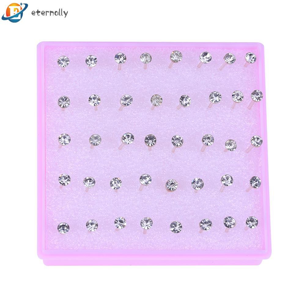 Set 20 Đôi Bông Tai Xỏ Lỗ Hình Tròn Bằng Nhựa 11.24