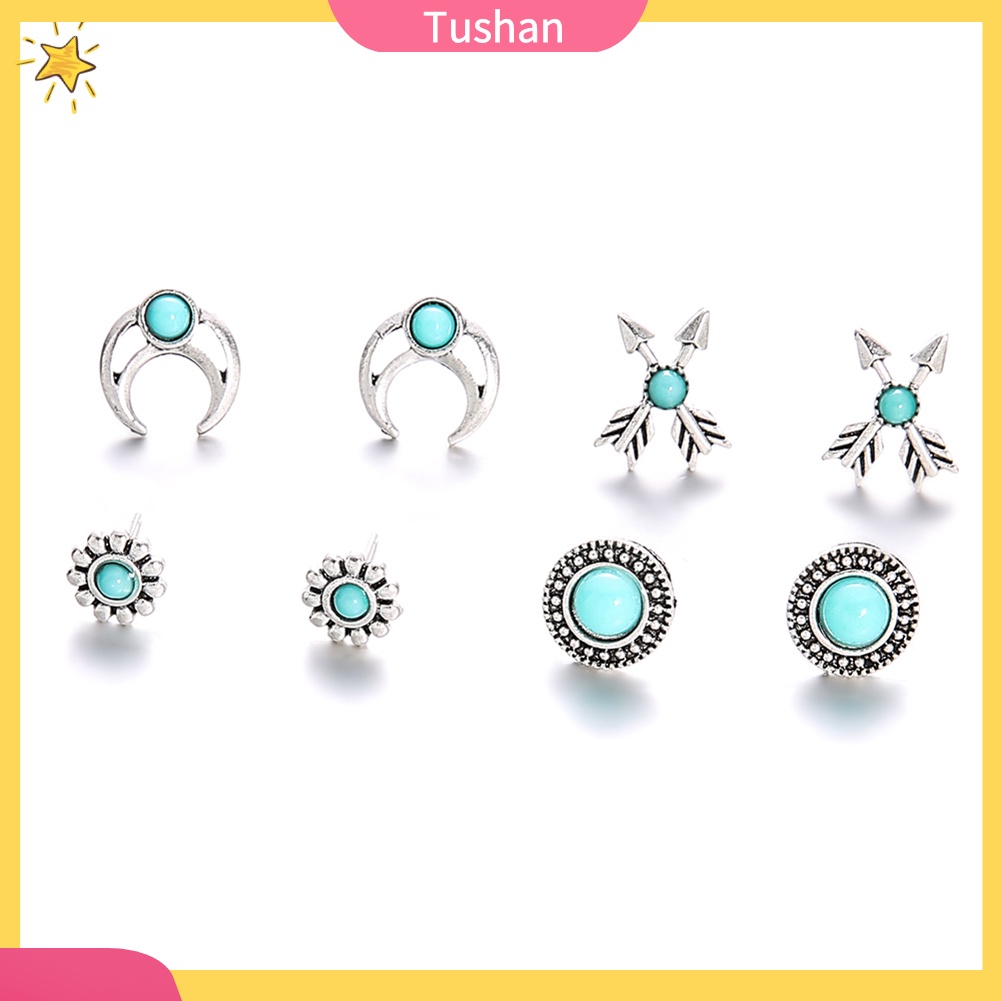 Set 4 Cặp Hoa Tai Thời Trang Dành Cho Nữ