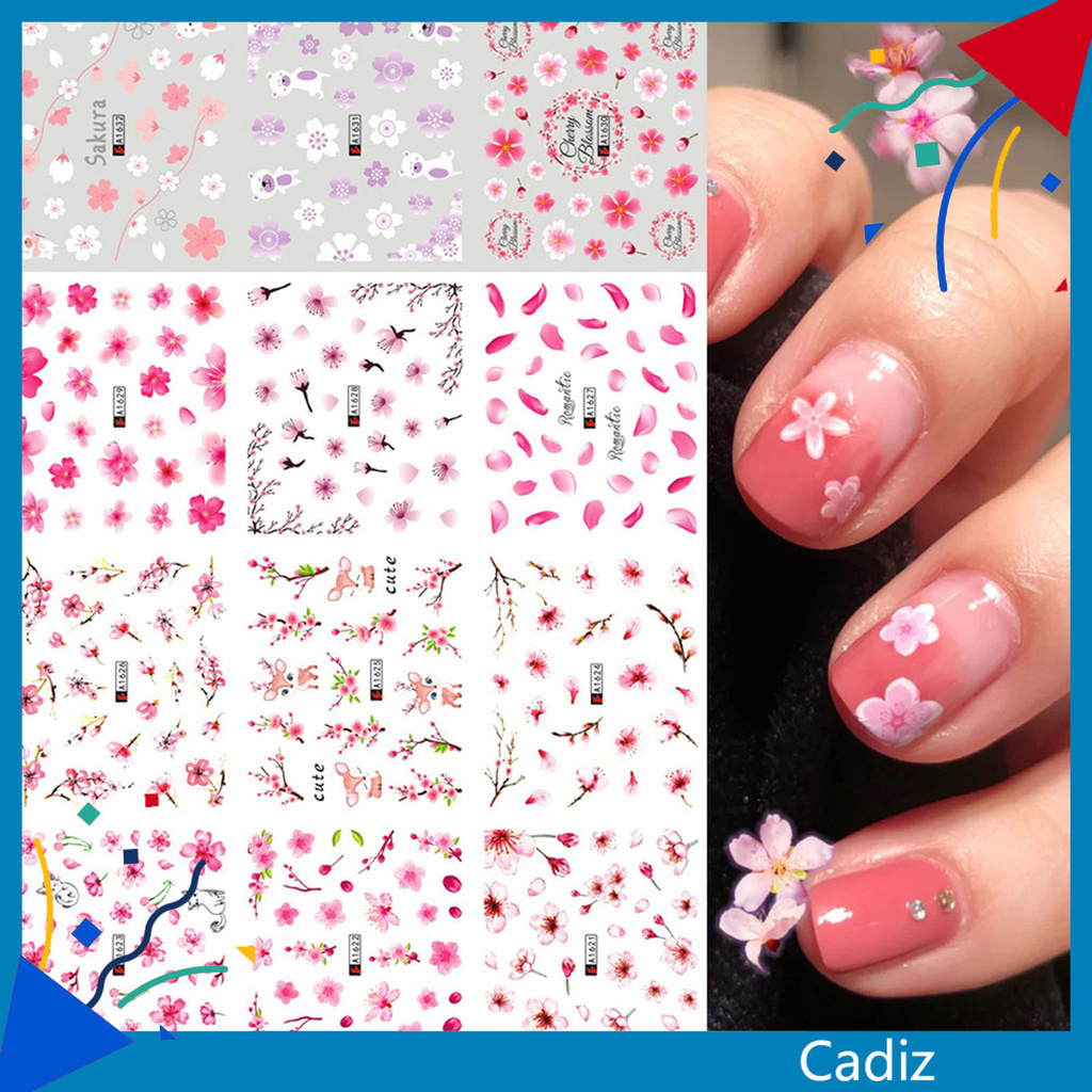 [Hàng mới về] Sticker dán trang trí móng tay dễ thương không mùi an toàn cho bạn nữ