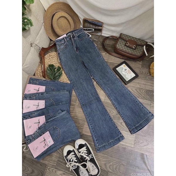 Quần jeans loe may gấu tôn dáng đẹp xuất sắc sẵn 2 màu cực hot