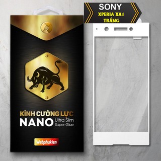 Kính cường lực cho SONY XPERIA XA1 (viền trắng) hiệu webphukien
