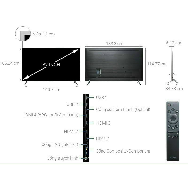 Smart tivi QLED Samsung 4K 82 inch QA82Q65R