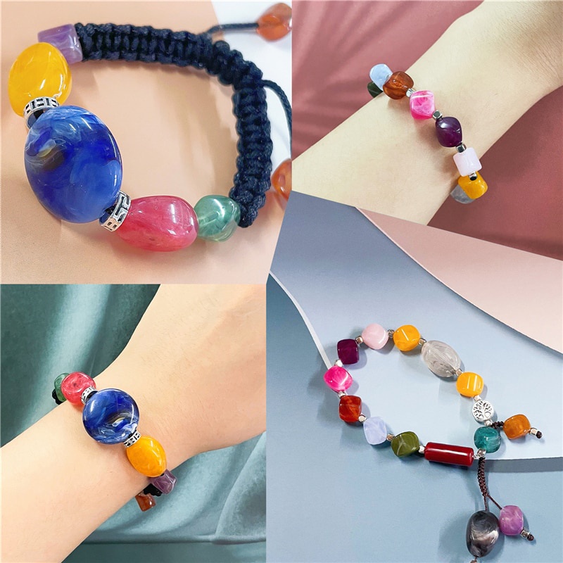 Hạt acrylic hình học đều nhau dùng làm trang sức bông tai vòng tay vòng cổ thủ công