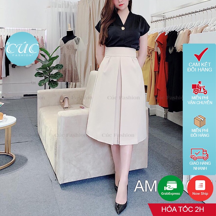 Áo sơ mi nữ CÚC FASHION somi tay ngắn cao cấp vải lụa đẹp thời trang công sở đen trắng đi học cộc khuy trứng AM93