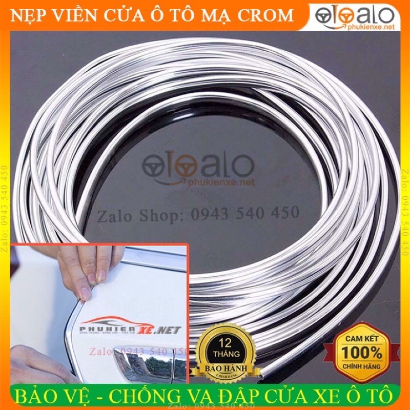 Cuộn 15m Nẹp Viền Cửa Ô Tô Chữ U Mạ Crom Màu Bạc CAO CẤP Trang Trí và Bảo Vệ Cửa Xe Hoàn Hảo | OTOALO