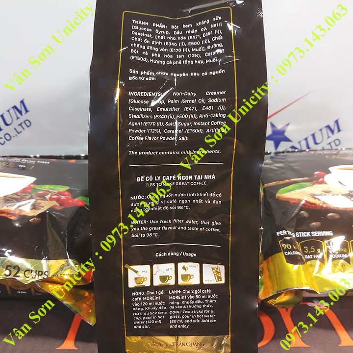 Cà phê sữa Ngon Trần Quang bịch lớn 1.04Kg (52 gói dài * 20g)