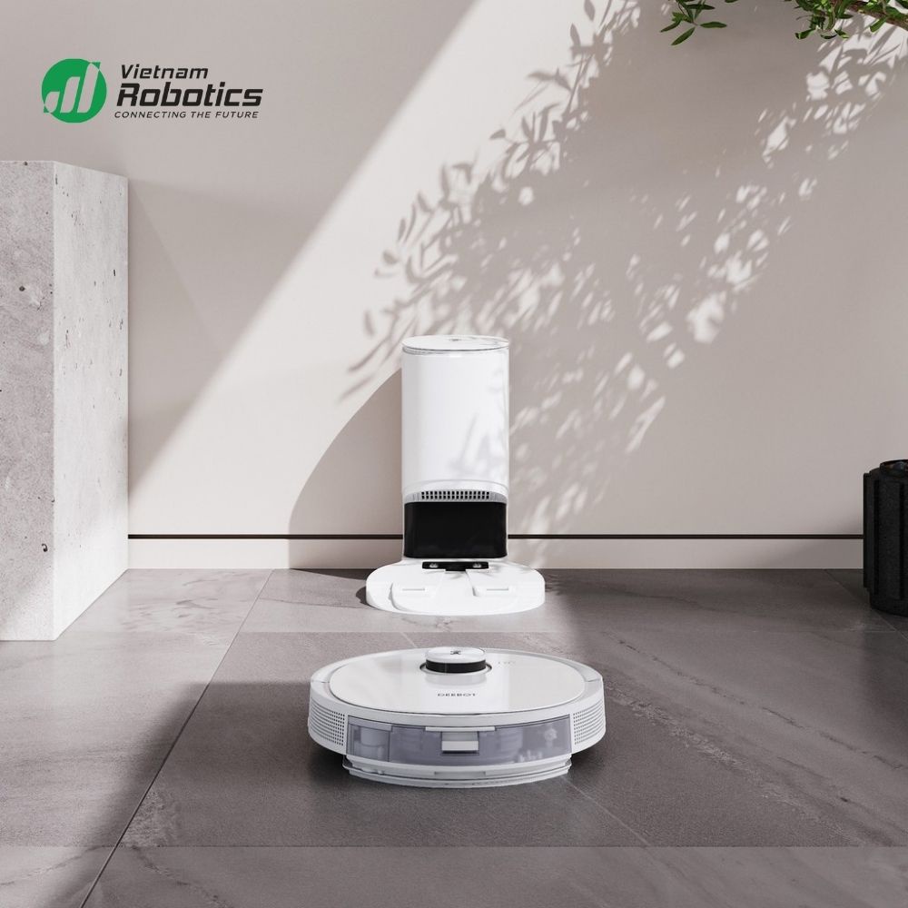 Robot Hút Bụi Lau Nhà Ecovacs Deebot T9 Plus - Dock Hút Rác Tự Động - Lực Hút 3000Pa - Bản Quốc Tế - Bảo Hành 24 Tháng