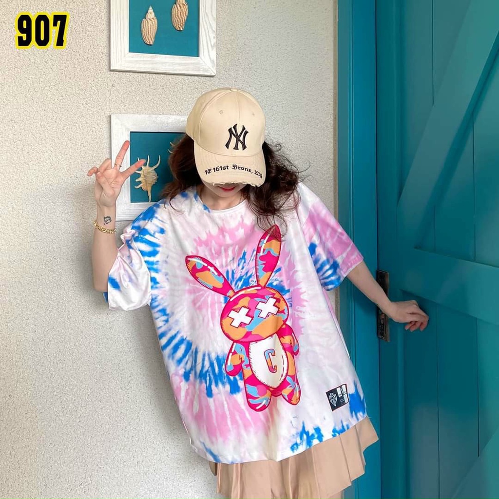 Áo thun unisex loang màu freesize giao ngẫu nhiên.